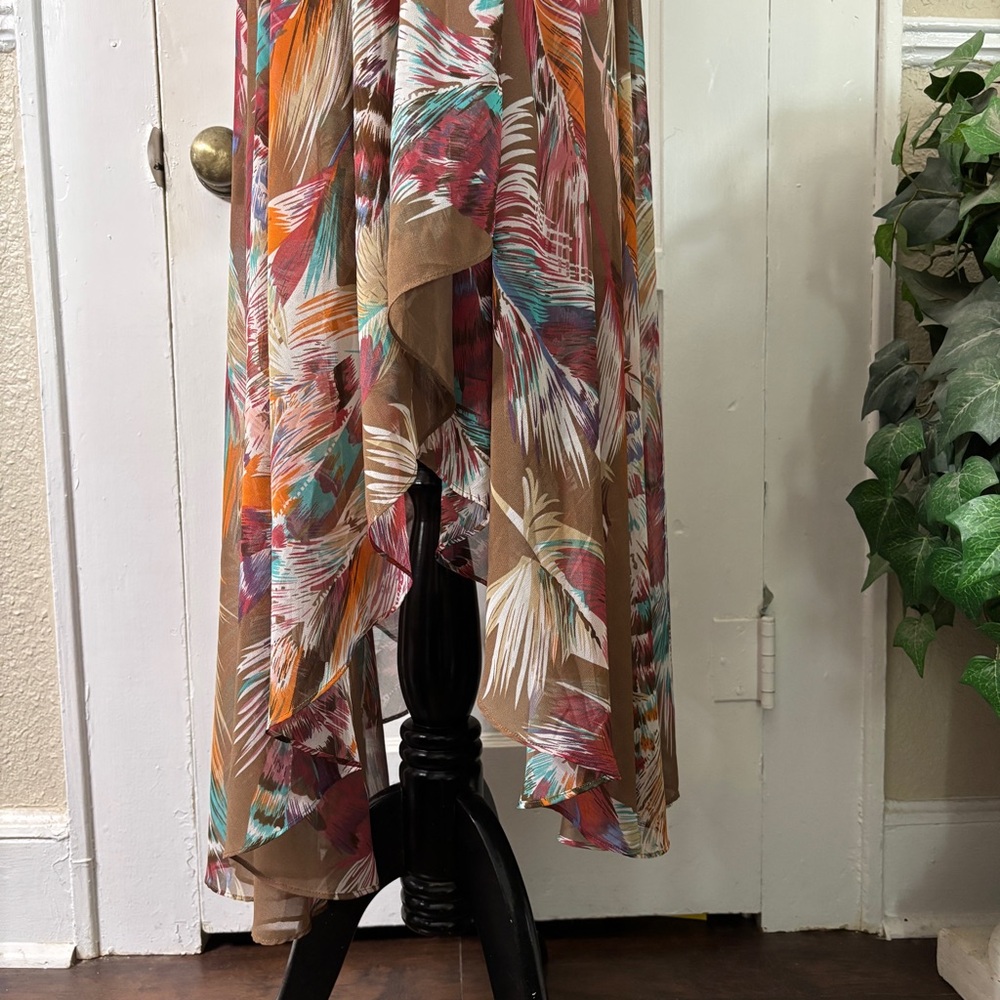Tasha Polizzi Western Feather Print Long Midi Flowy Design Skirt - Picture 10 of 15
